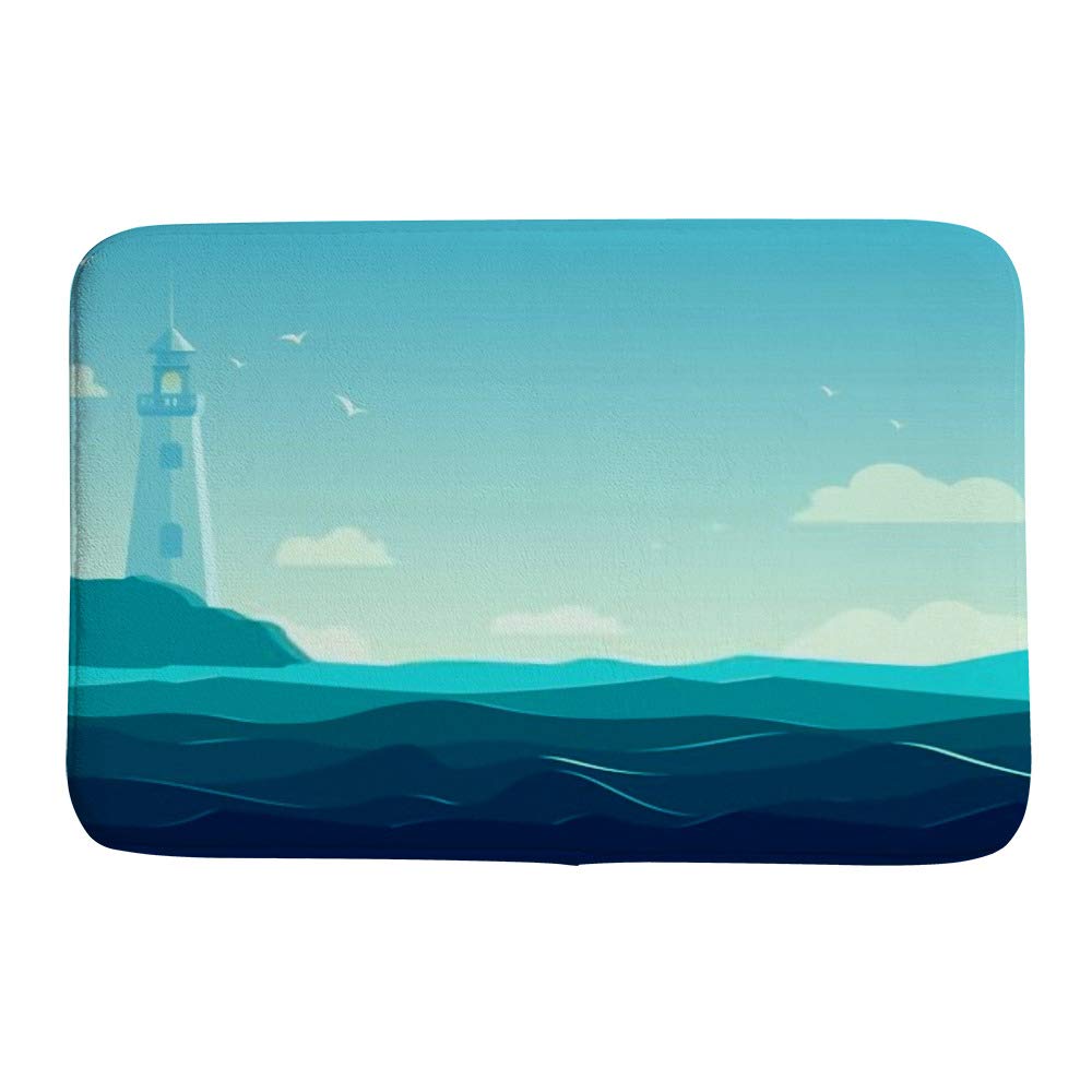 Tapis de bain bleu marine à vagues pour le confort de votre salle de bain