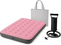 Colchão Inflavel De Casal Rosa Com Bomba Multiuso + Bolsa - Teko