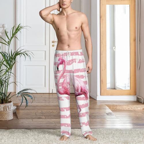 Flamingo For Men'S Lightweight Pajama Pants Adjustable Drawstring & Pockets All-Season Sleepwear 5