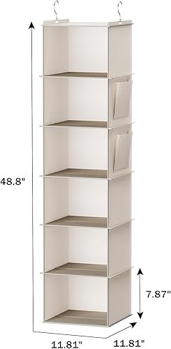 Miniatura 47 de Organizadores y almacenamiento colgante para el clóset, 6 estantes de almacenamiento colgantes para clóset, gris Beige,Negro -,Azul,Marrón,Rojo