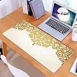 KDWJS Gaming Mauspad XXL 90x40cm Mousepad Groß Vernähte Kanten Anti-Rutsch für PC,Antike Dekoration, komplizierte Muster erzeugen EIN zartes Muster vor,Laptop Verbessert Präzision und Geschwindigkeit