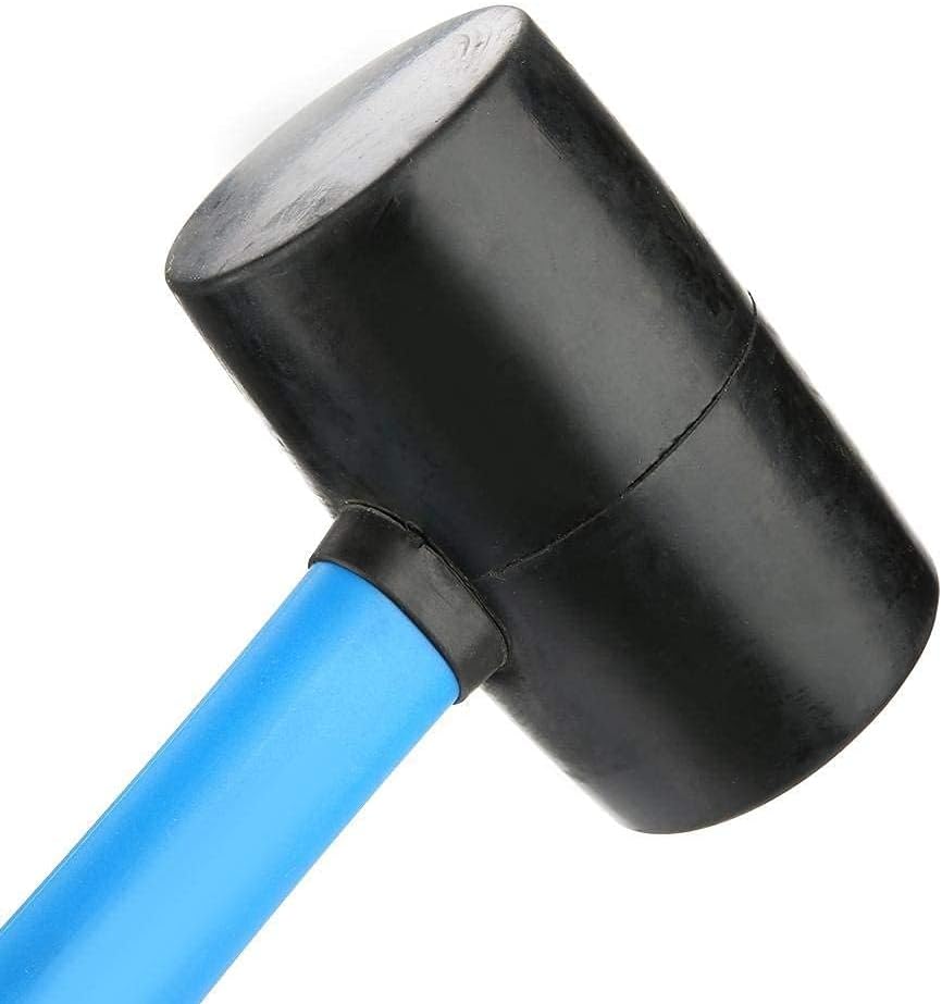 28 oz Rubber Mallet Double-Sided Soft and Hard Face for Woodworking Tools and Fragile Surfaces Blue Black
