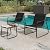 YITAHOME 3 Piece Patio Furniture Set with Bistro Chairs and Glass Table, Textilene Fabric Outdoor Conversation Furniture Set for Backyard Lawn Garden Balcony Poolside (Black)