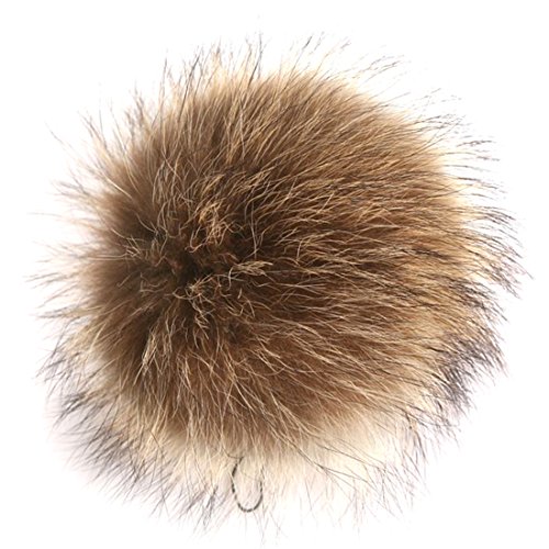 URSFUR Pendentif De Sac Peluche Porte-Clé à Pompon Mignon Fourrure De Renard brun