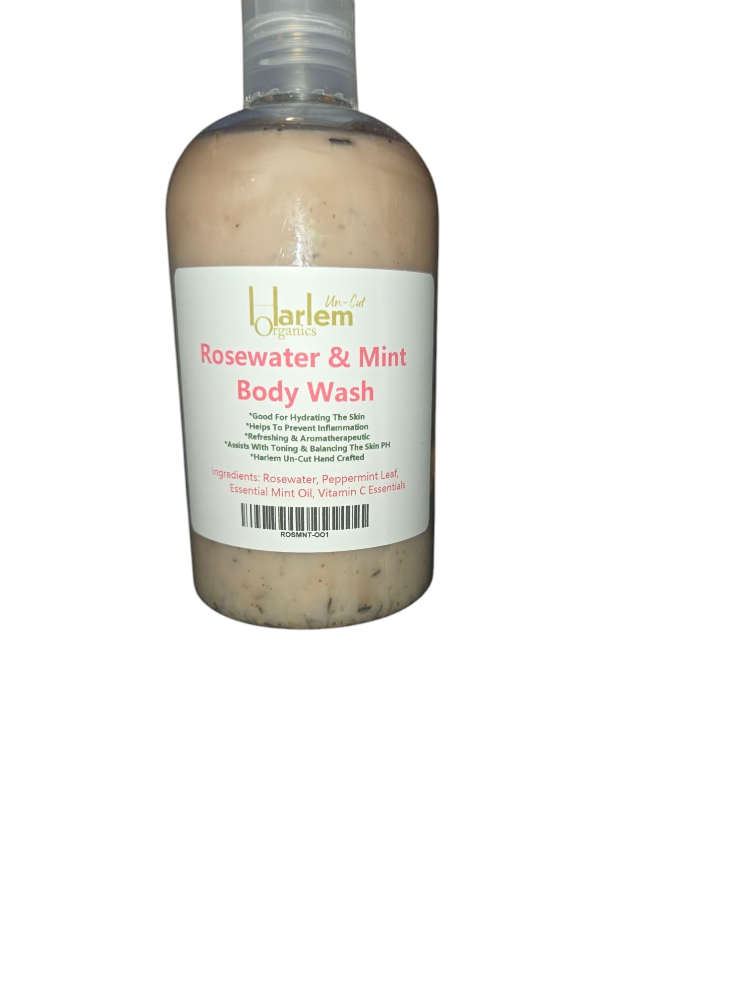 Harlem Organics Rosewater Mint Body Wash Hydrating Refreshing Cleanser 12 oz