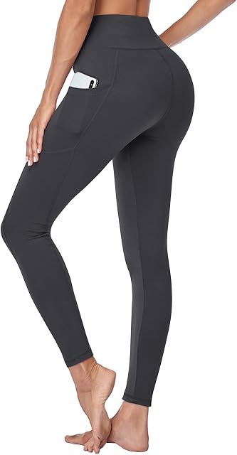 Gayhay Leggings with Pockets for Women - High Waisted Tummy Control Soft Compression Yoga Pants for Workout Running Gym