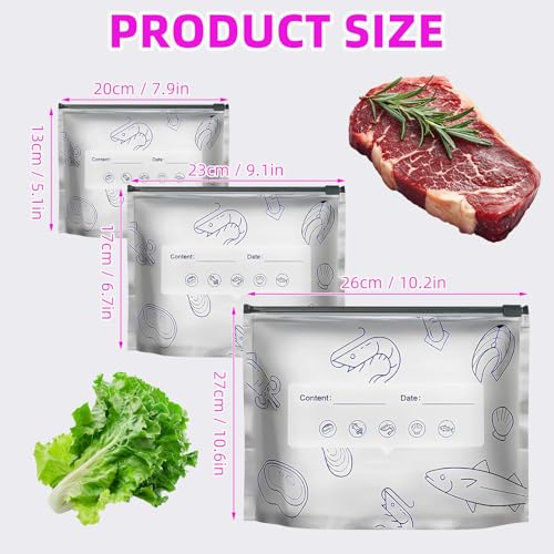 30Pcs Reusable Aluminum Foil Sealable Storage Bags - Leakproof Airtight Bags, Food-Grade Aluminum Foil, Reusable & Resealable for Safe Food Storage, Freezer