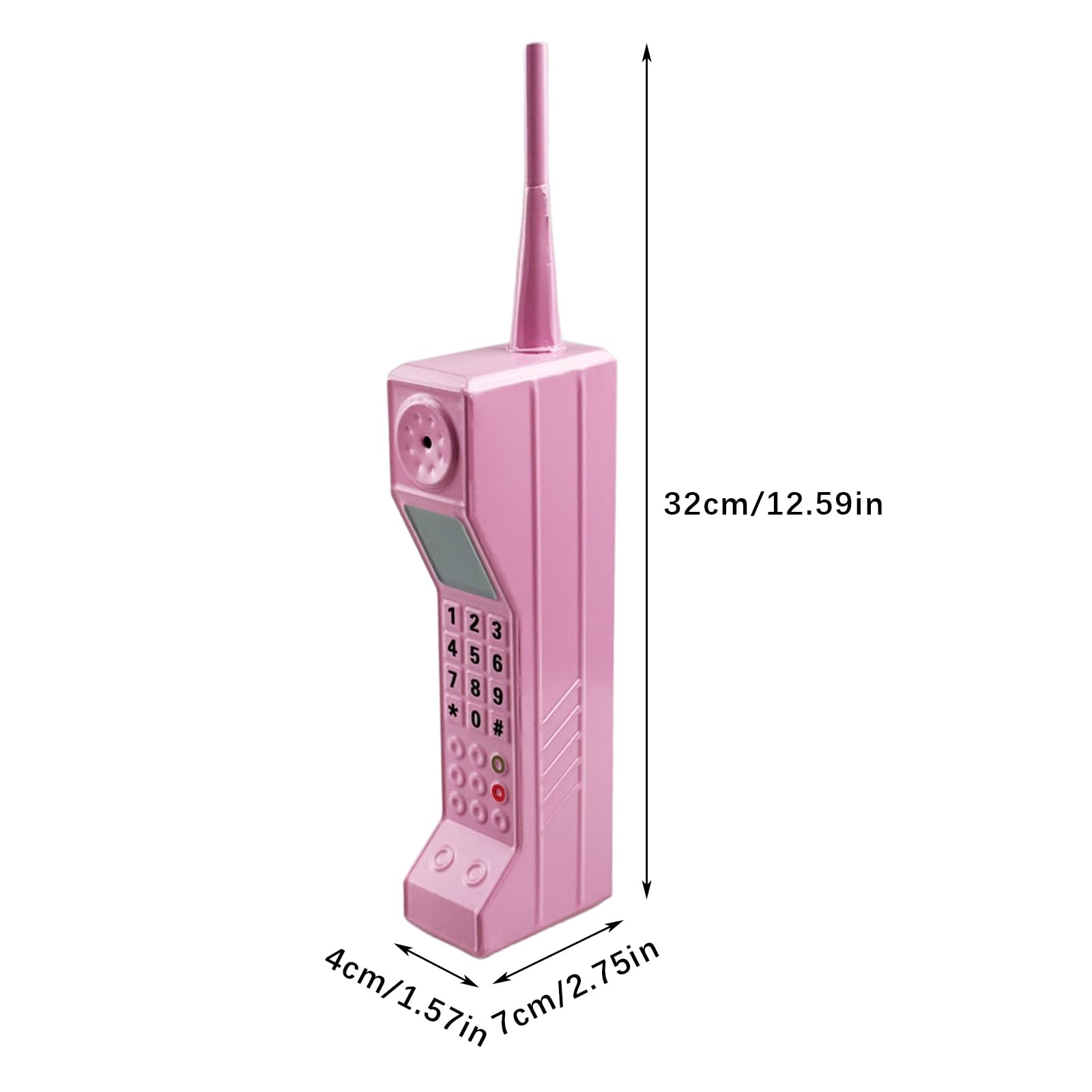 Retro-akcesorium do telefonu komórkowego, lata 80, 90, akcesorium do symulacji telefonu, stylizowane ozdoby, ceglana tekstura telefonu komórkowego do domu / salonu / dekoracji / biura / imprezy