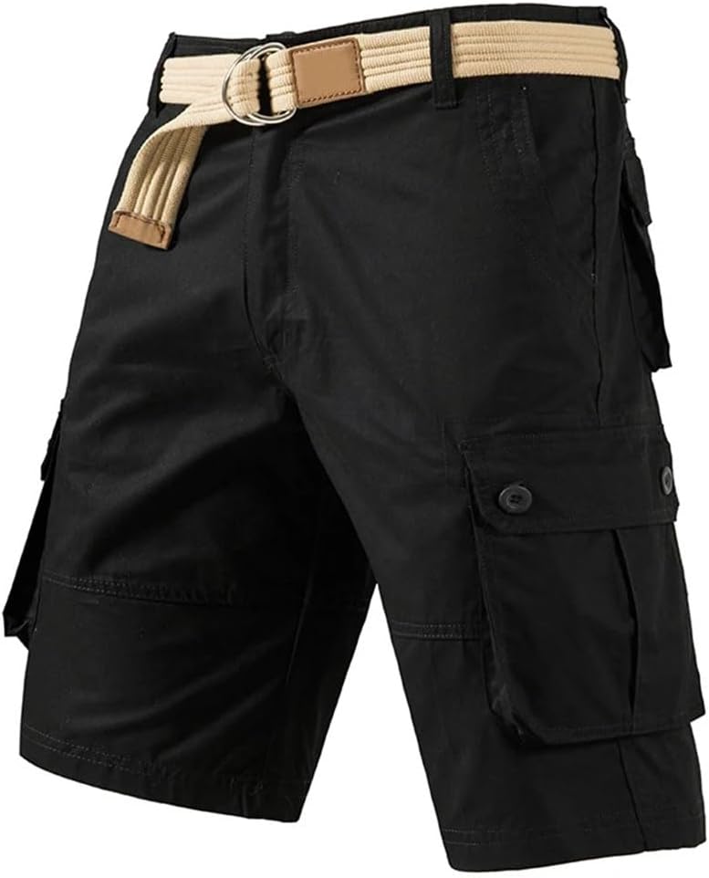 Men Cargo Knee Shorts Sports Casual Shorts Outdoor Activities Running Mountaineering and Fishing Pants
