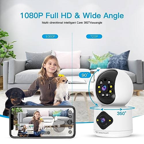 VSTARCAM Dual Lens Indoor Security Camera, 5MP Pan Tilt Zoom WiFi Camera, Dog Camera for Baby/Pet/Home with Color Night Vision,2-Way Audio,Human Auto Tracking, Indoor Camera Wireless with Phone App VSTARCAM Dual Lens Indoor Security Camera, 5MP Pan Tilt Zoom WiFi Camera, Dog Camera for Baby/Pet/Home with Color Night Vision,2-Way Audio,Human Auto Tracking, Indoor Camera Wireless with Phone App