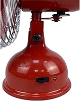 Vista 7 de Good Housekeeping 92521 All-Metal 5" Retro Oscillating USB-Powered Personal Fan, Crimson Red