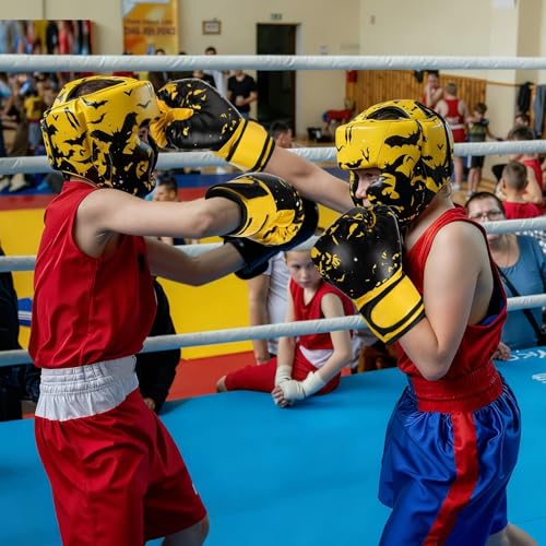 Image of Arrowbash Kids Boxing Gloves and Headgear Set 6oz