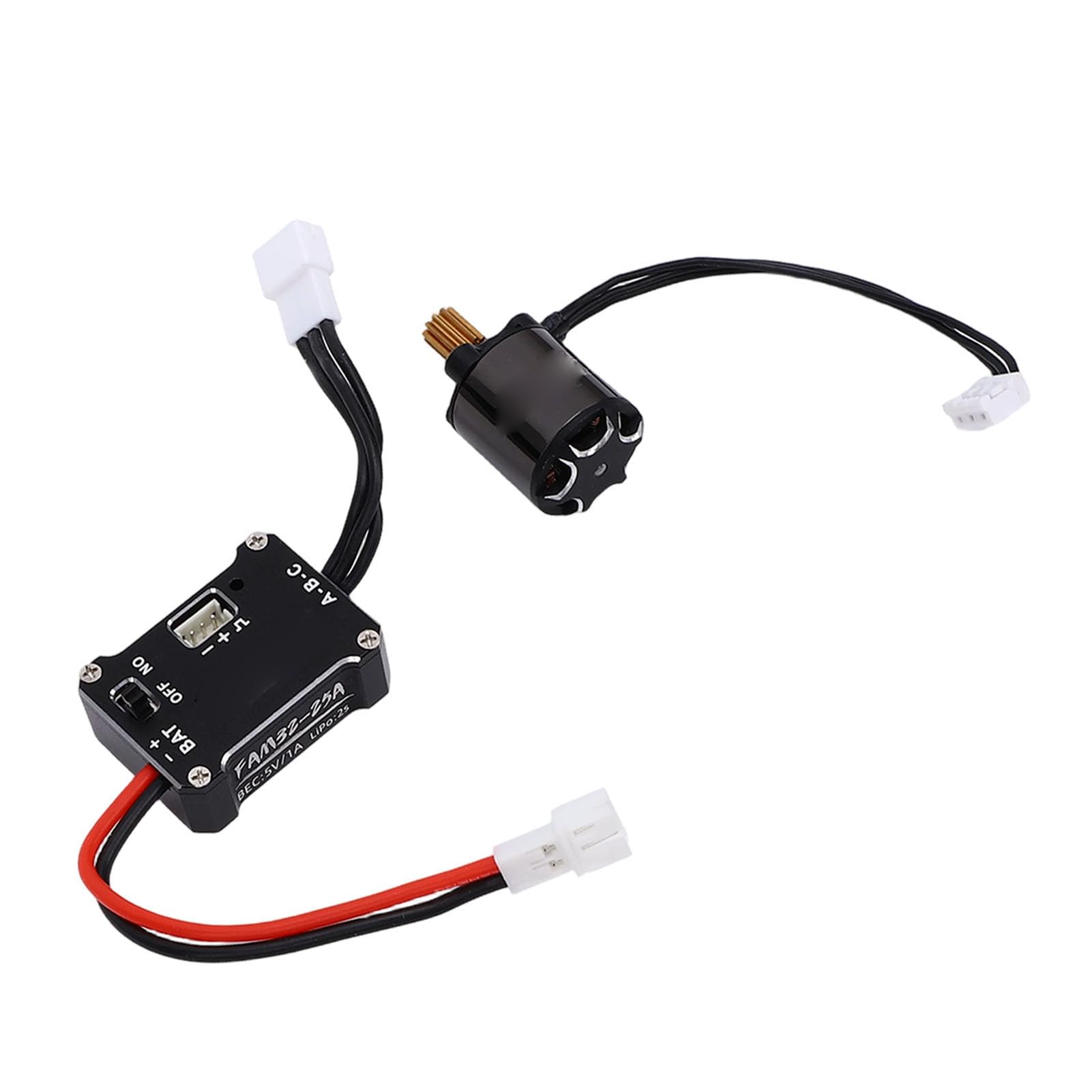 Annadue Combo Motore Brushless RC, Motore Brushless ESC 25A 1212 3500KV, per Auto RC Sensorless, Aggiornamento Parti Auto 1/24 con Alloggiamento del Dissipatore di Calore in Alluminio per Hobbisti