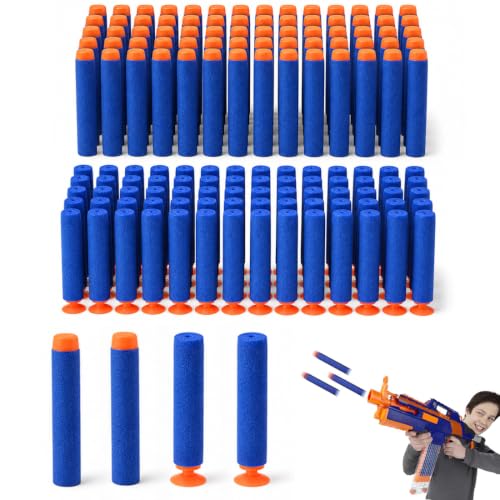 100 Piezas Balas Dardos De Espuma Azul 7.2x1.3cm, Dardos de Ventosa EVA Seguros para Niños, Recarga Ligera y Segura para Pistolas de Juguete
