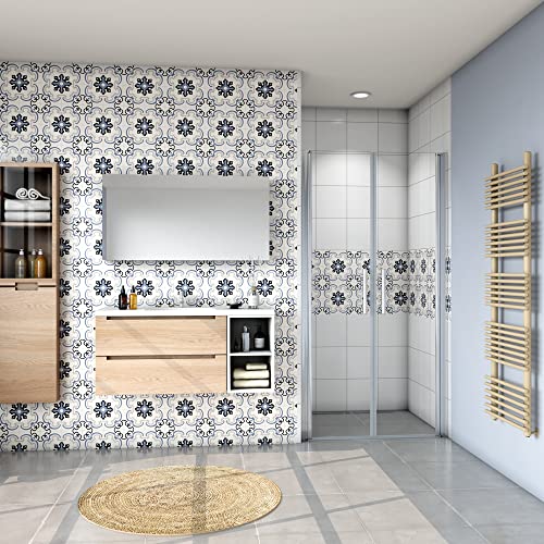 Mampara de ducha - Vidrio Templado 6mm - Easyclean - Dos hojas frontales - Disponible en varios tamaños - 70x195cm