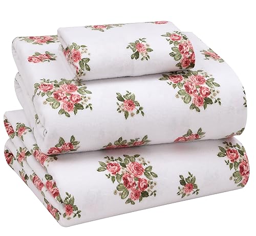 RUVANTI Flannel Sheets Twin XL Size - 100% Cotton Double Brushed Twin XL Sheet Sets, Deep Pockets 16 Inches, All Seasons Breathable & Extra Soft Bed Sheets, Warm & Cozy, 3 Piece, Bali