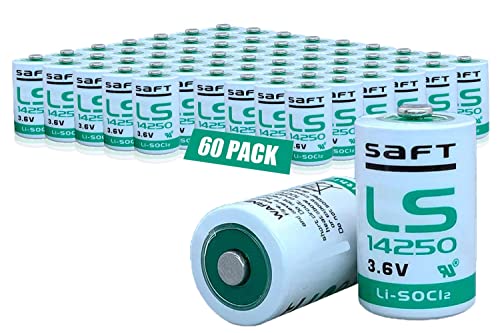 (60 Pack) Ls14250 Lithium 3.6V Batteries 1200Mah For Saft Ls14250 3.6V Battery Ls 14250 C 1/2 Aa 3.6V Lithium Battery #TOP11