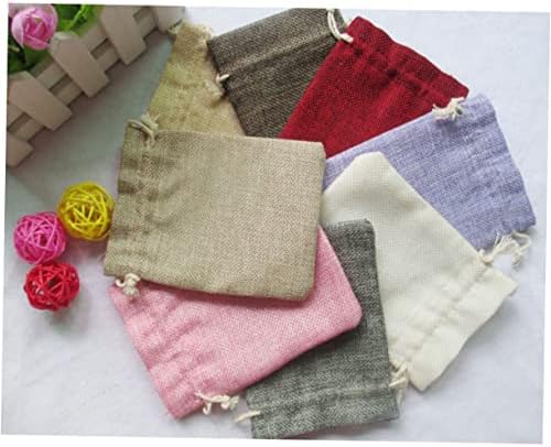 HIAKDOFT 10 Piece Red Burlap Drawstring Jewelry Pouches for Wedding Favors image 4
