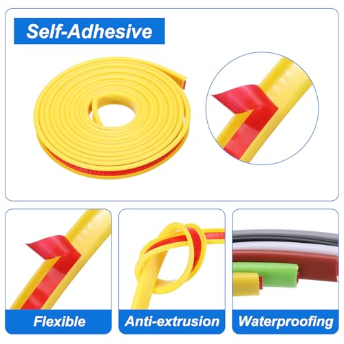 QUARKZMAN U-Förmige Kanten Umleimer 9.8Ftx1/2 TPE Selbstklebende Furnier Kanten Sperrholz Kanten Besatz Flexibler Möbel Kantenschutz für Arbeitsplatten Schränke Regale Reparatur (Gelb)