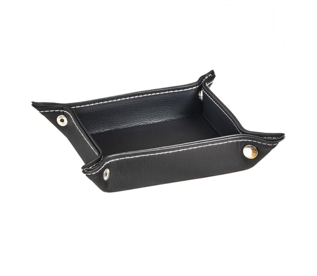 Plateau Vide-Poche DAMDAM GO En Similicuir - Pliable Carré Pour Clés Et Monnaie, Pratique Et Élégant (Marron)