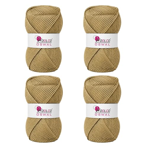 Image of Brilon Acrylic Hand Knitting Yarn Balls Pack of 4 (50g Each) -Soft Wool Yarn for Knitting, Craft, DIY Projects, Sweaters, Scarves, Multicolor Wool Thread for Home Use (Skin)