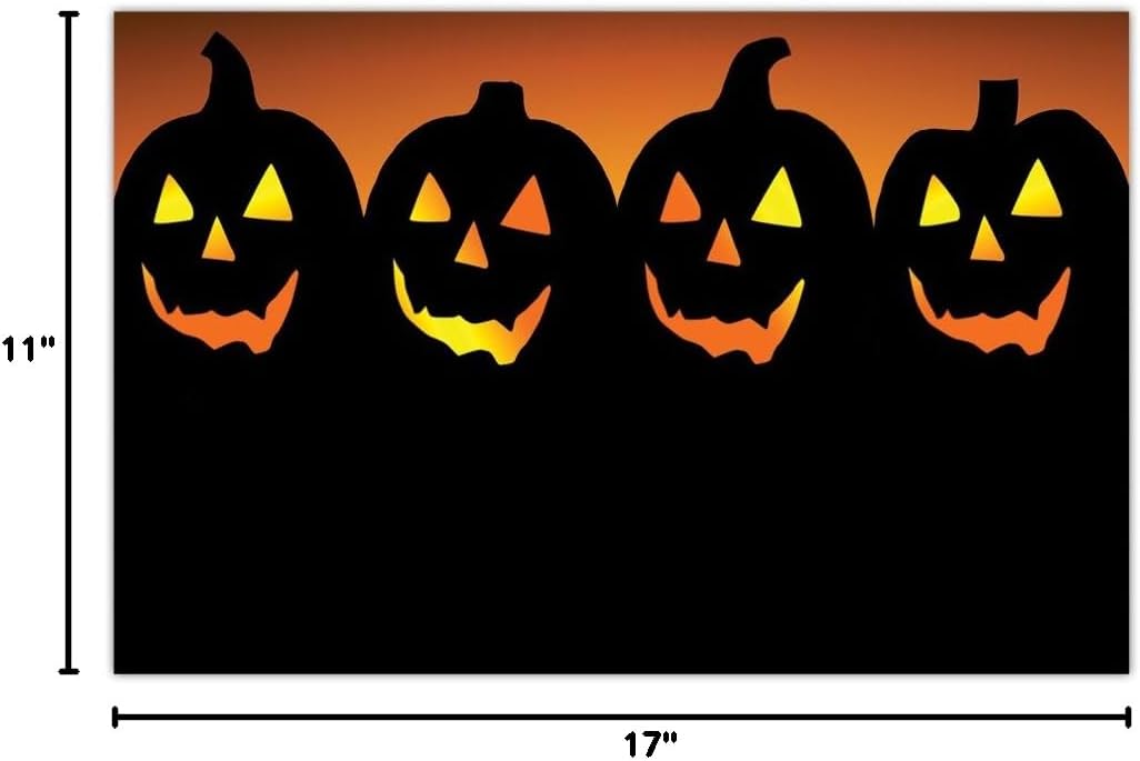 DB Party Studio Halloween Paper Place Mats 25 Pack All Hallows Eve Scary Jack o' Lanterns Teen Kids Costume Parties Adult or Child Luncheon Disposable Easy Cleanup 17" x 11" Dining Table Placemats