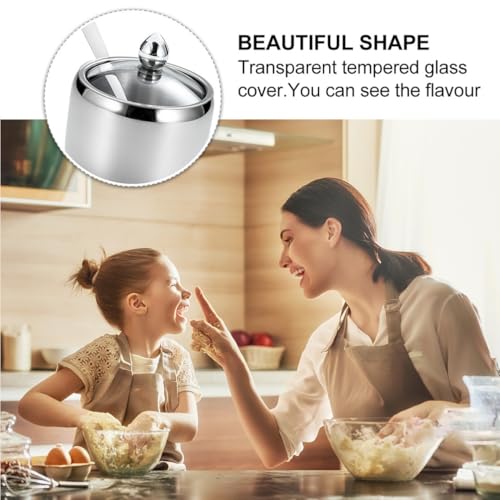 Tarro de condimentos de acero inoxidable 304 con diseño moderno para cocina 4