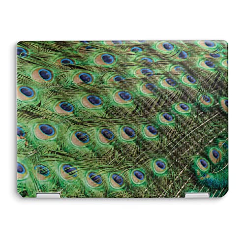 Image of MightySkins Carbon Fiber Skin Compatible with HP Spectre x360 14 inch (2022) Full Wrap Kit - Peacock Pattern | Protective, Durable Textured Carbon Fiber Finish | Easy to Apply | Made in The USA