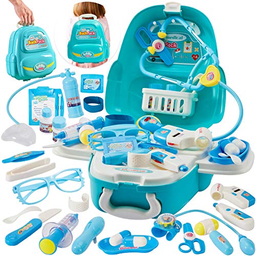 Buyger 2 en 1 Maletin Medicos Juguete Doctora Enfermeras Accesorios Juego de Imitación