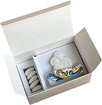 Regalami. Shop Holy Family Favour 8.5 x 7 cm in Carrara Marble with Reliefs and Ceramic Print Complete with Box, Confetti, Personalised Card and Organza Ribbon