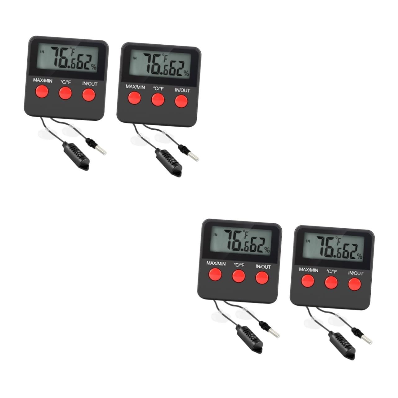 BESPORTBLE 4juegos Digital De Reptiles Higrómetro Medidor De Temperatura y Humedad Para Terrarios y Huevos Para Accesorios De Tanque De Serpientes y