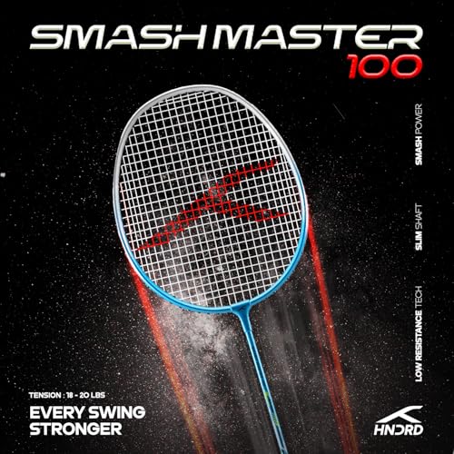 Image of Hundred Smash Master 100 Strung Badminton Racket with Full Racket Cover | for Intermediate Players(Blue /Silver)