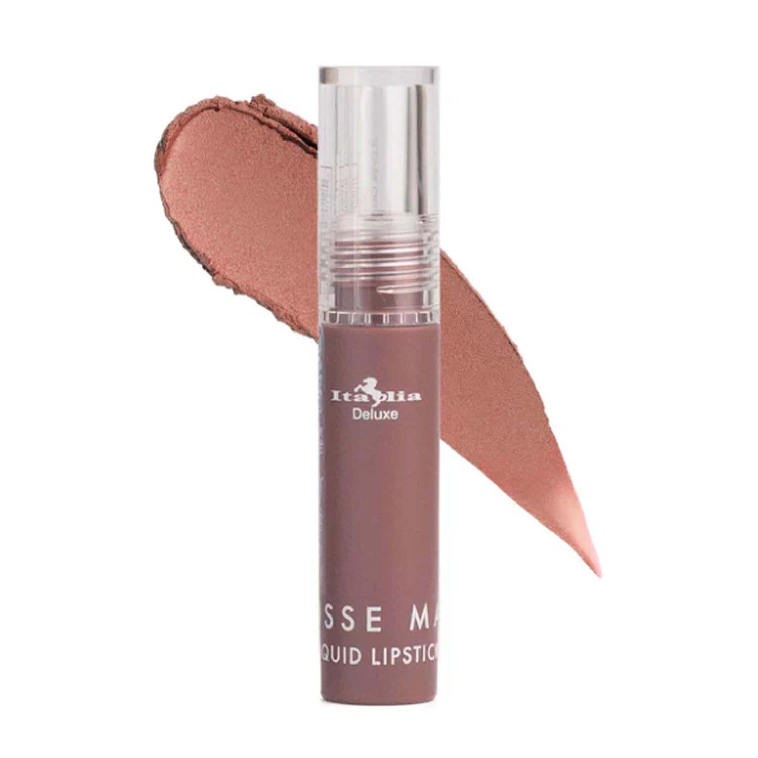 Italia Deluxe Pick 1 Mousse Matte Liquid Lipstick Comfortable Velvet Finish & Zipper Bag (190-12 : TEDDY, Full Size)