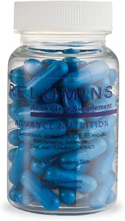 Relumins Oral Acne Pills for Clear Skin – Natural Acne Supplement with Lactoferrin, Zinc, Turmeric Extract & Vitamins – Balances Oily Skin & Smooths Texture, Spring Glow Essentials – 60 Vegan Capsules