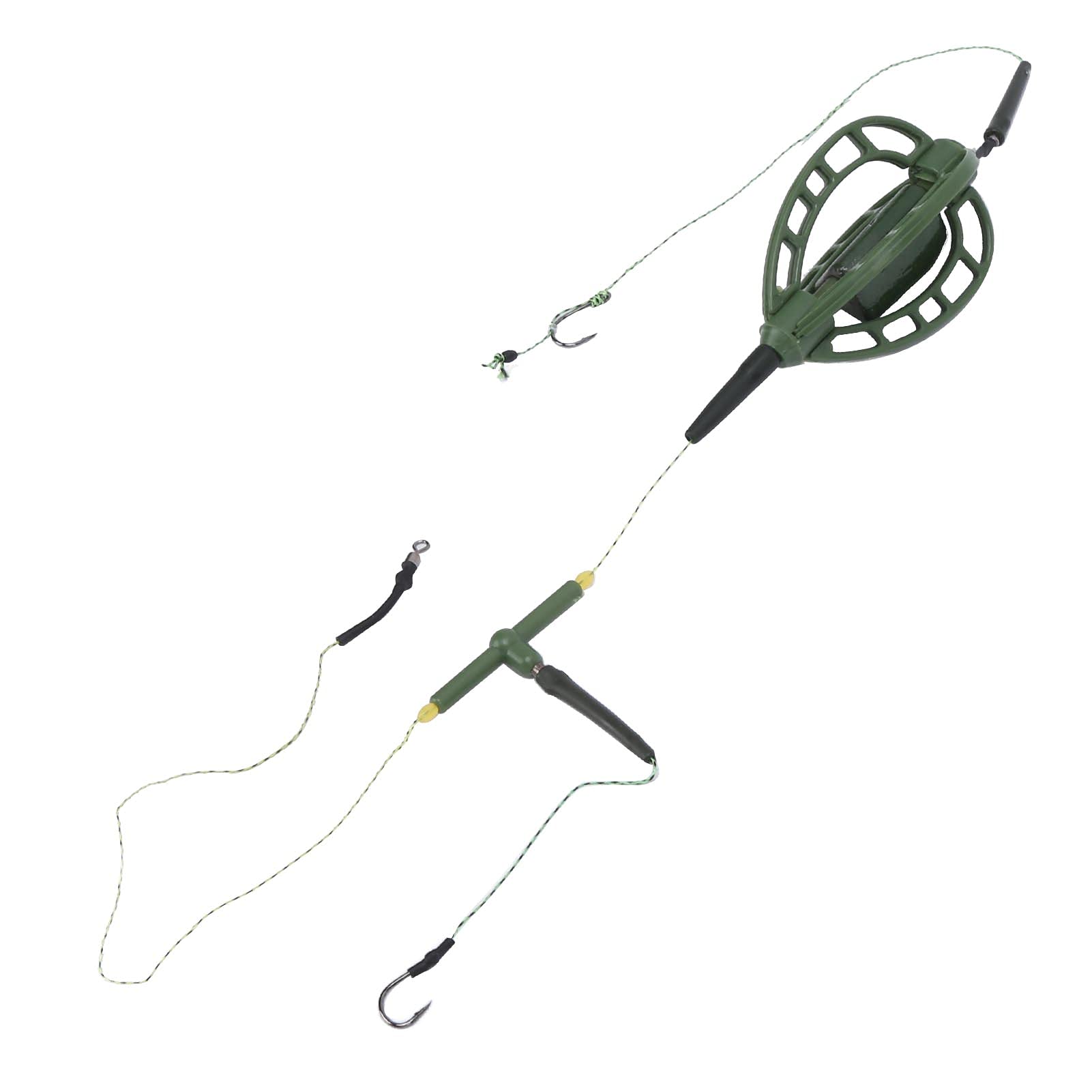 Alomejor Set di Alimentatori da Pesca da 2 Pezzi Dispositivo di Nidificazione di Carpe a Linea Lunga Set da Pesca Alimentatore per Esche da Pesca alla Carpa