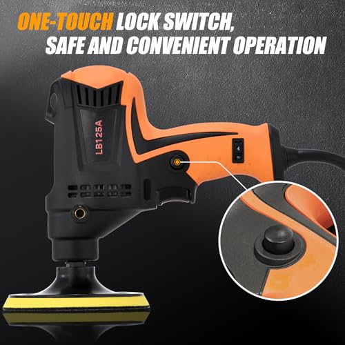 Weytoll Poliermaschine Set, 980W Poliermaschinen mit 14tlg Polierschwämme+11 Zubehörteile, 850-3200 U/min 6 Geschwindigkeiten Einstellbar Auto Poliermaschine, zum Wachsen und Polieren von Autos