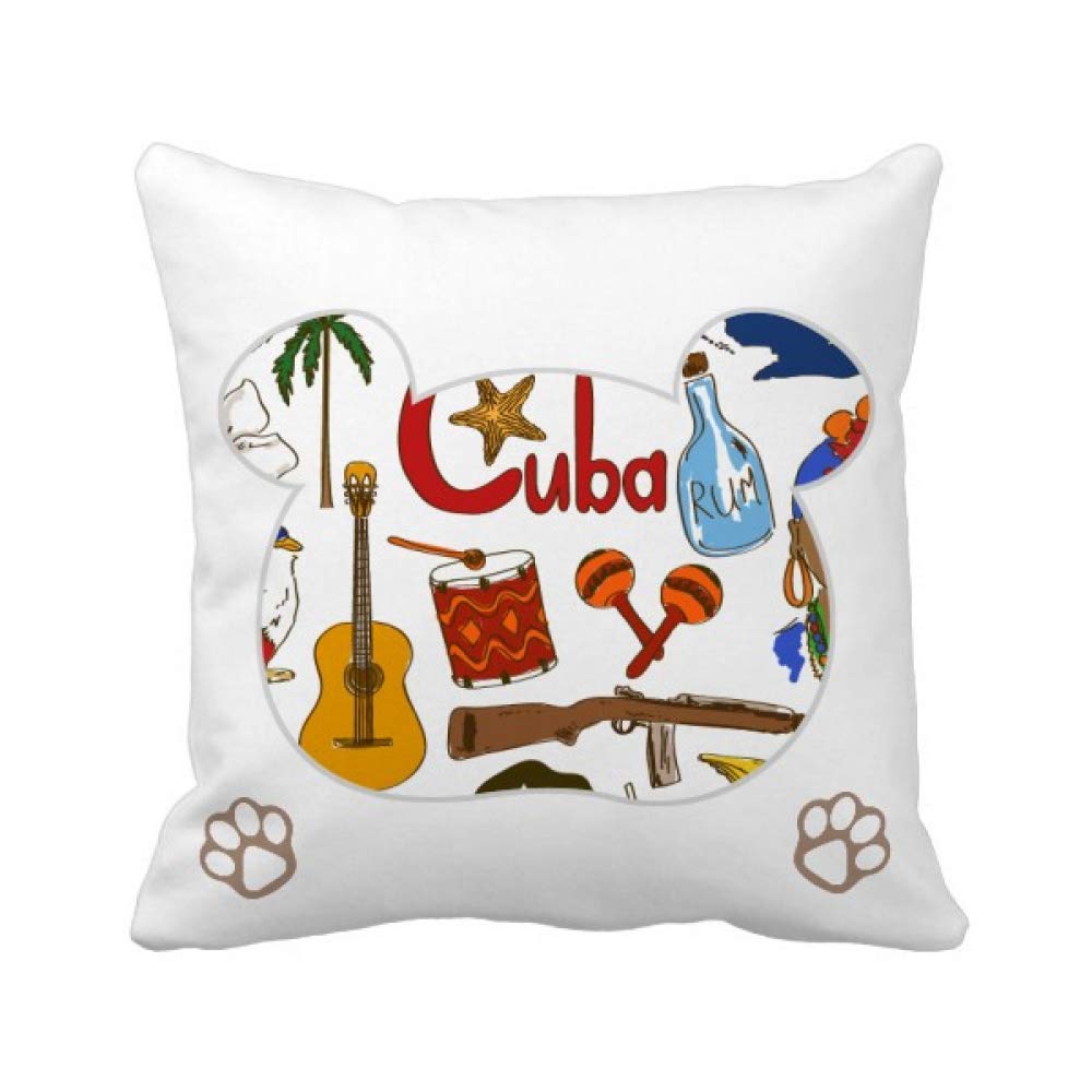Housse de coussin ours Cuba carrée 45x45 cm pour salon