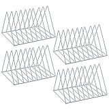 XINFULL 4 Pack Triangle File Storage Holder Racks Iron Desktop Magazine Organizer Metal Newspapers Folders for Office Table Desk Bookshelf Home Decoration, White