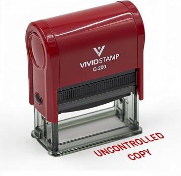 UNCONTROLLED Copy Self Inking Rubber Stamp (Red Ink) - Large