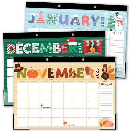 Hadley Designs Teacher Desk Calendar 2025-2026 – 18-Month Desktop Calendar for Home, Office & Classroom Organization, Ideal for Academic School Year Planning (Doodle)