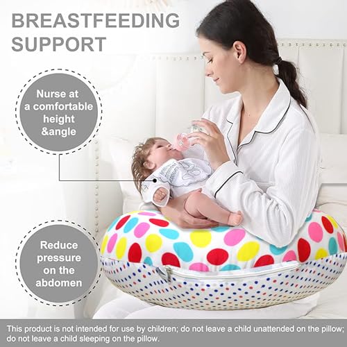 Image of VParents Multipurpose Baby Feeding Nursing Cum Maternity Pillow for New Born Cotton, Recommended for Maternity, Nursing, Medical Mite (Polka dots) 110495