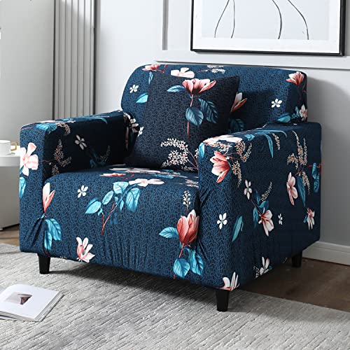 Image of HOKIPO 95% Polyester, 5% Spandex Elastic Stretchable Universal Sofa Cover 1 Seater (Nw-4093-D2, Blue)