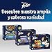 Felix Fantastic Nassfutter für Junior-Katzen, Gelee, Sortiment aus Ochse, Lachs, Huhn und Thunfisch, 12 Packungen mit 4 Beuteln à 85 g (48 Umschläge)