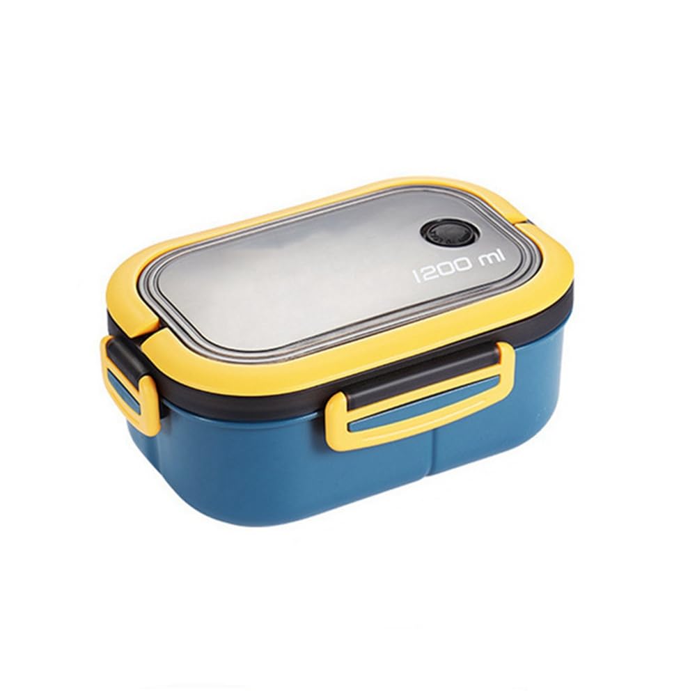 CTRLZS Cute Lunch Box Portable Compartments Microwave Bento Lunch Box School Outdoor Camping Picnic Food Container Blue 21 X 15 X 9cm