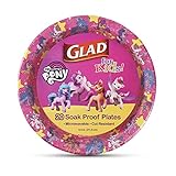 Glad for Kids My Little Pony Paper Plates | My Little Pony Plates with Stripes, Kids Paper Plates | My Little Pony Unicorn Large Paper Plates for Everyday Use, 8.5 inch Paper Plates 20 Ct
