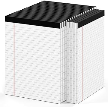 24 Pack Legal Pads 8.5 x 11 Note Pads 8.5 x 11 Inch Notepad 720 Sheets Writing Pads Wide Ruled Lined Paper Pads White Paper Note Pads 8.5 x 11 with 30 Sheets Per Legal Pad for School, Office, Home