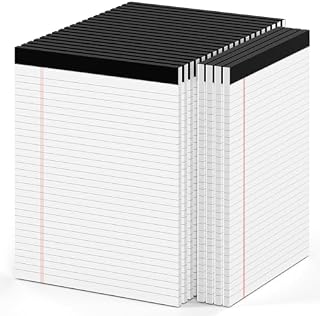 24 Pack Legal Pads 8.5 x 11 Note Pads 8.5 x 11 Inch Notepad 720 Sheets Writing Pads Wide Ruled Lined Paper Pads White Paper Note Pads 8.5 x 11 with 30 Sheets Per Legal Pad for School, Office, Home