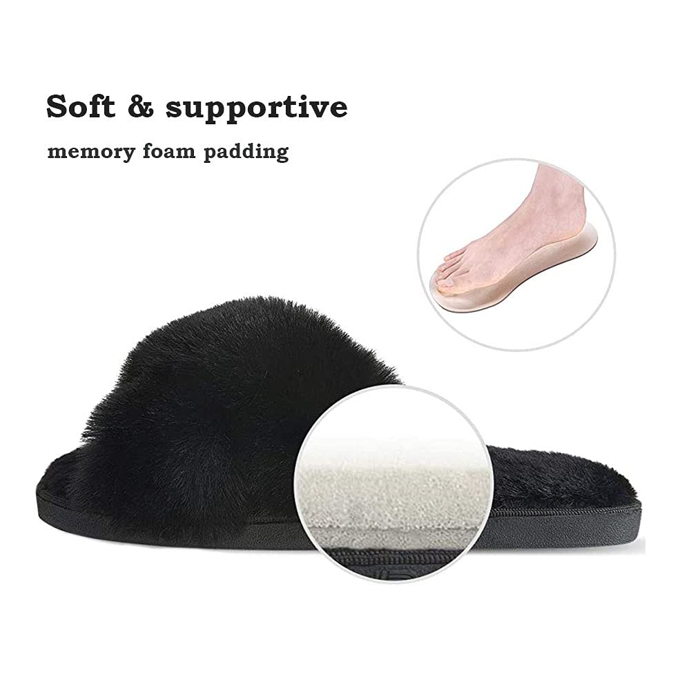 Fadezar Pantofole Peluche Donna Ciabatte da Casa Comode Invernali Moda Scarpe Sandali Slippers