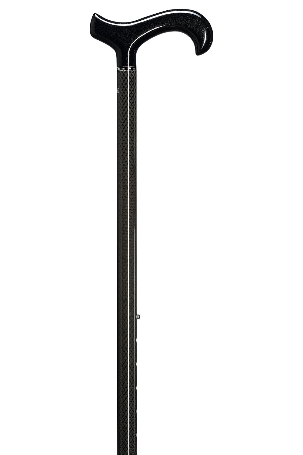 Designer Gehstock Gehhilfe Carbon-Derby schwarz in Rautenoptik