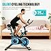 TENBOOM Exercise Bike with LCD Display, Indoor Cycling Spin Bike with App, Quiet Indoor Cycling Bike for Fitness Cardio Workout, 0-100% Adjustable Resistance, 120KG Weight Capacity